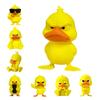 Funny Expression Decor 3D Printed Yellow Duck Figurine, Statue with Vivid Expressions, Modern Home Accent Cute Miniature Desktop Ornaments for Office