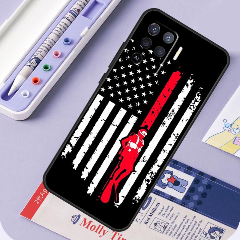Diver Down Scuba Flag For Oppo A40 A60 A80 A94 A74 A54 A15 A18 A38 A58 A78 A98 A16 A76 A96 A57 A17 A77 A5 Pro Case