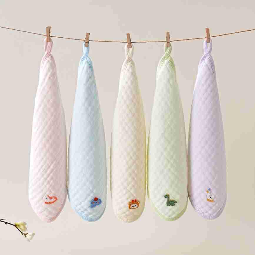 Soft Cotton Gauze Baby Bib & Face Towel, Six-Layer, for Infants & Toddlers 28*28 cm