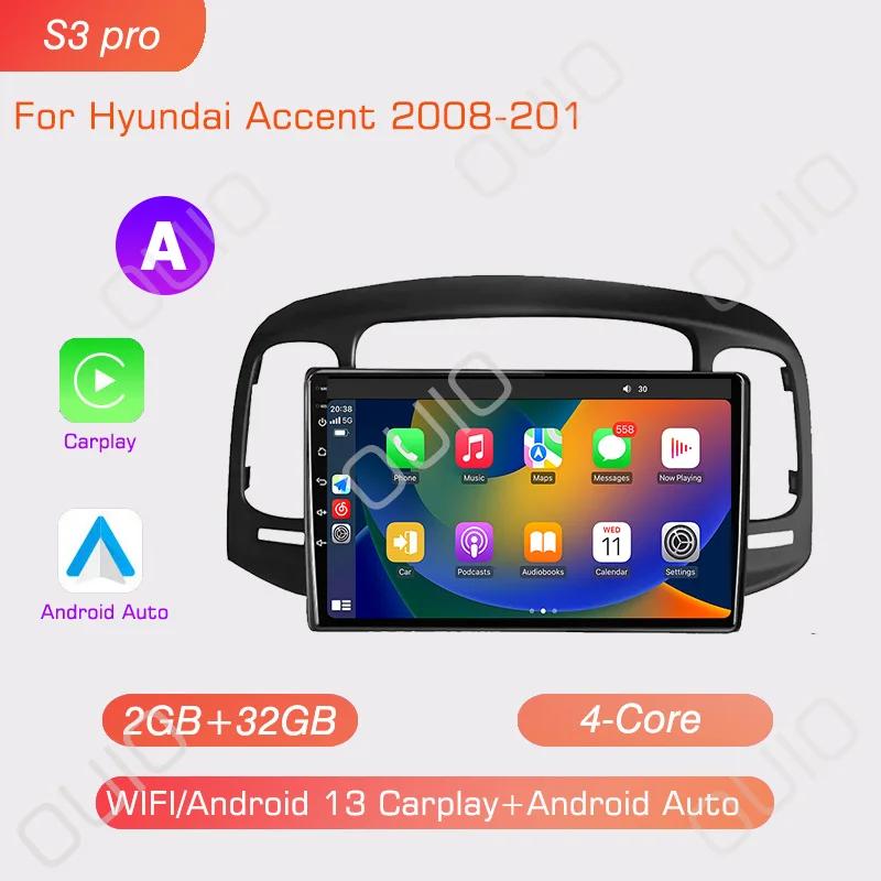 Android 13 Carplay radio For Hyundai Accent 2008 2009 2010 2011 Car stereo Multimedia Player android Auto GPS navigation 2DIN