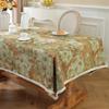 Dicke Baumwoll-Leinen-Jacquard-Tischdecke Ethnischer Stil Ölgemälde Rechteckige Esstischdecke Retro Amerikanischer Stoff Tischabdeckung
