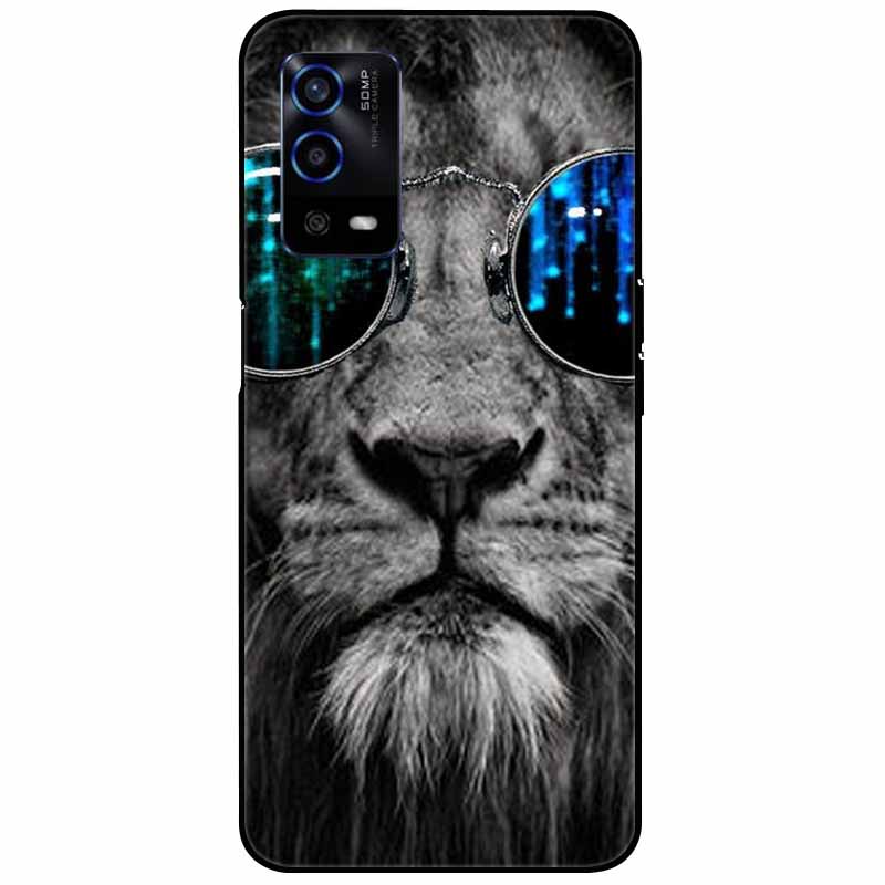 For Oppo A55 4G Case A 55 Silicone Soft Painted TPU Black Cover for Oppo A55 Case CPH2325 Cute Funda Coque for OPPOA55 6.51''