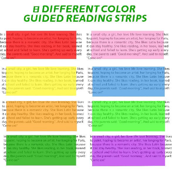 32 Pieces Colored Overlays for Dyslexia, Guided Reading Highlight Strips, Colored Overlay Reading Tracking Rulers for Dyslexia Irlens, ADHD and