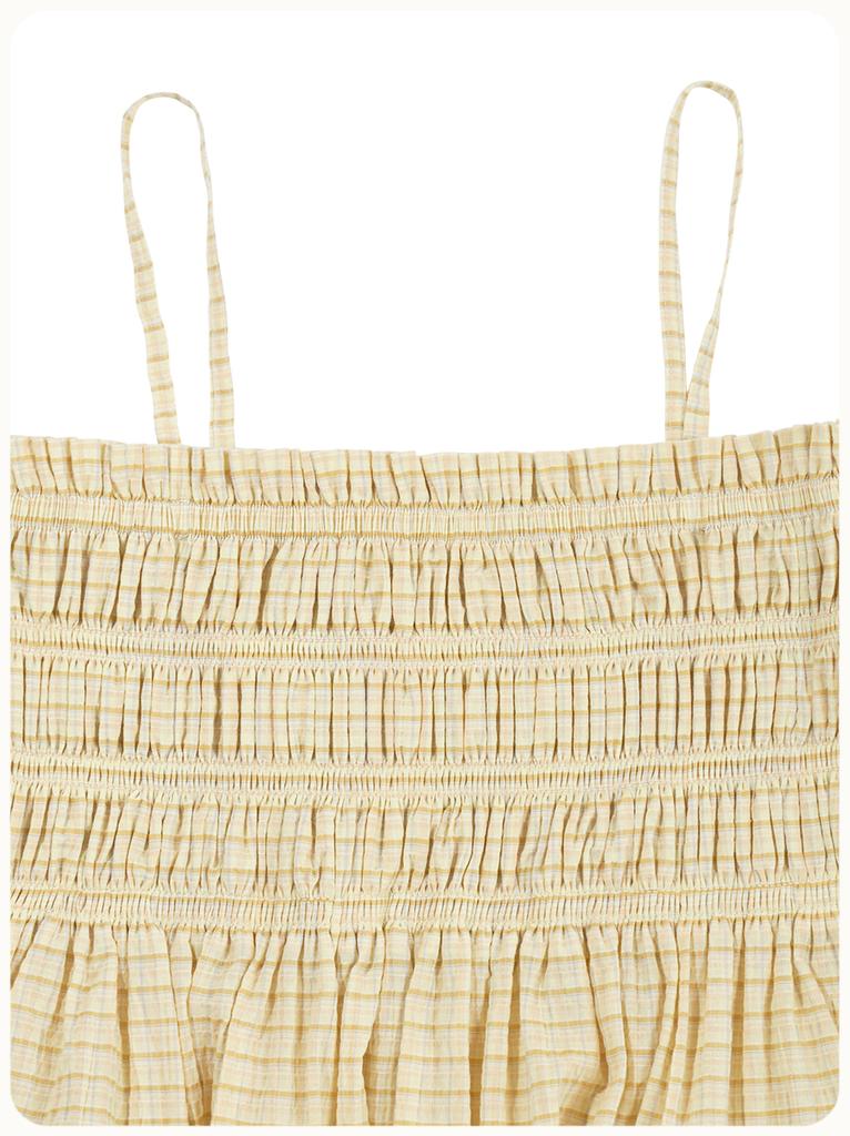 Hello Sunrise Hs Two Poket Mini Dress_Yellow Check