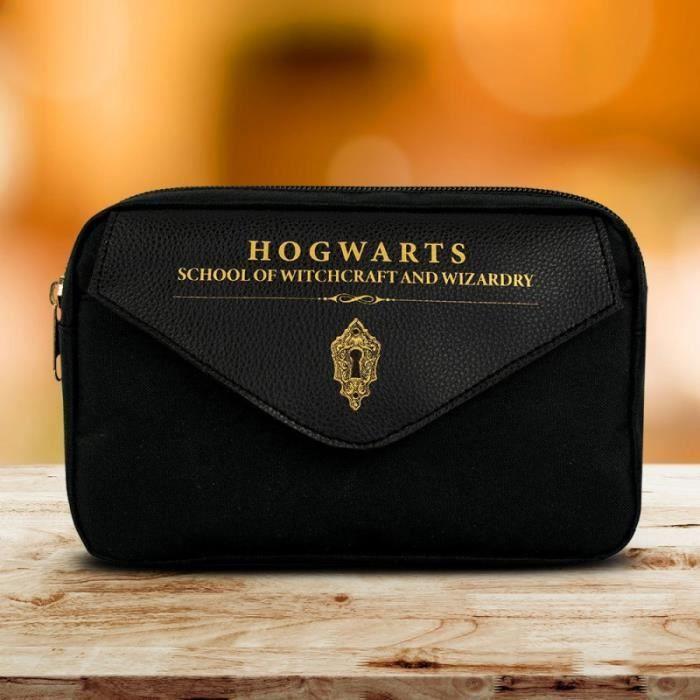 Federmäppchen - Harry Potter - Hogwarts - Mehrere Fächer - Schwarz und Gold - 19,5 x 13,5 x 5 cm