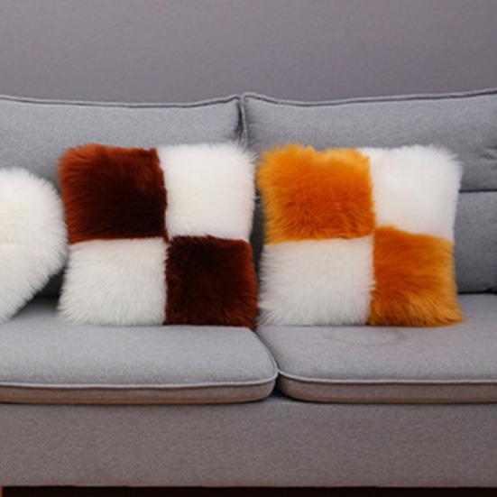 Квадратна наволочка Шикарна міцна м’яка текстурна наволочка контрастного кольору Плюшева наволочка Наволочка для автомобіля