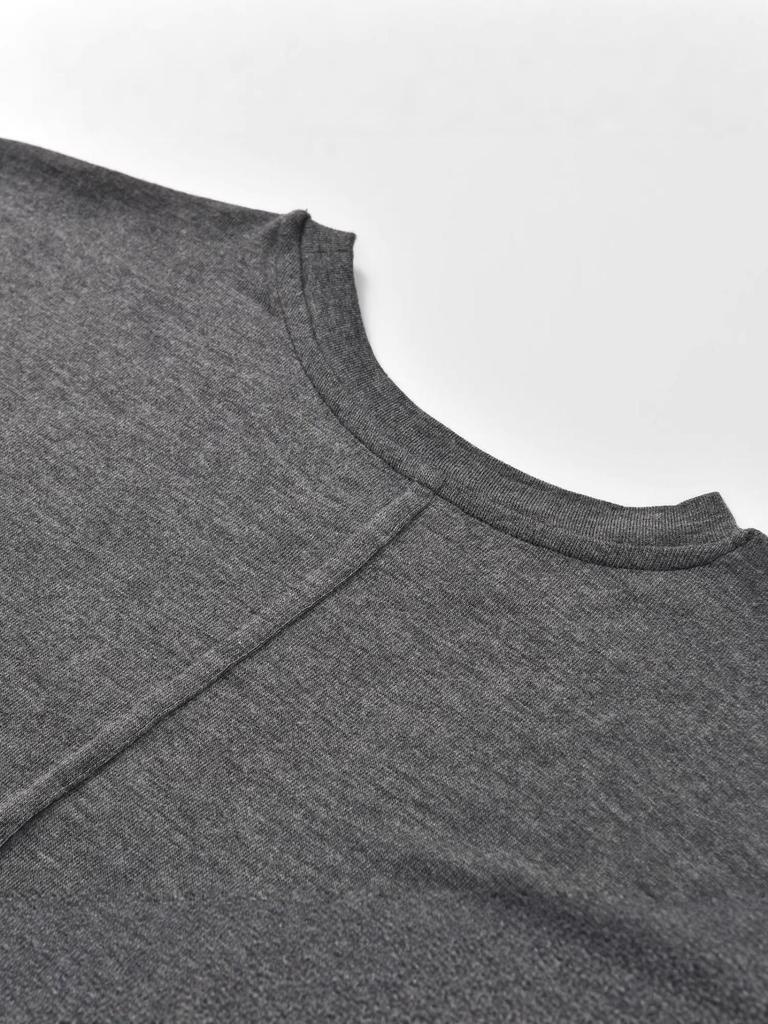 Women's Slim Fit Cashmere Blend Minimalist Round Neck Long Sleeve T-Shirt