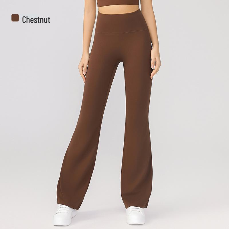 Women's High Waist Hip-Lifting Flare Yoga Pants - Professional Nude Feel, No T, Micro Flare Design for Fitness and Sports.