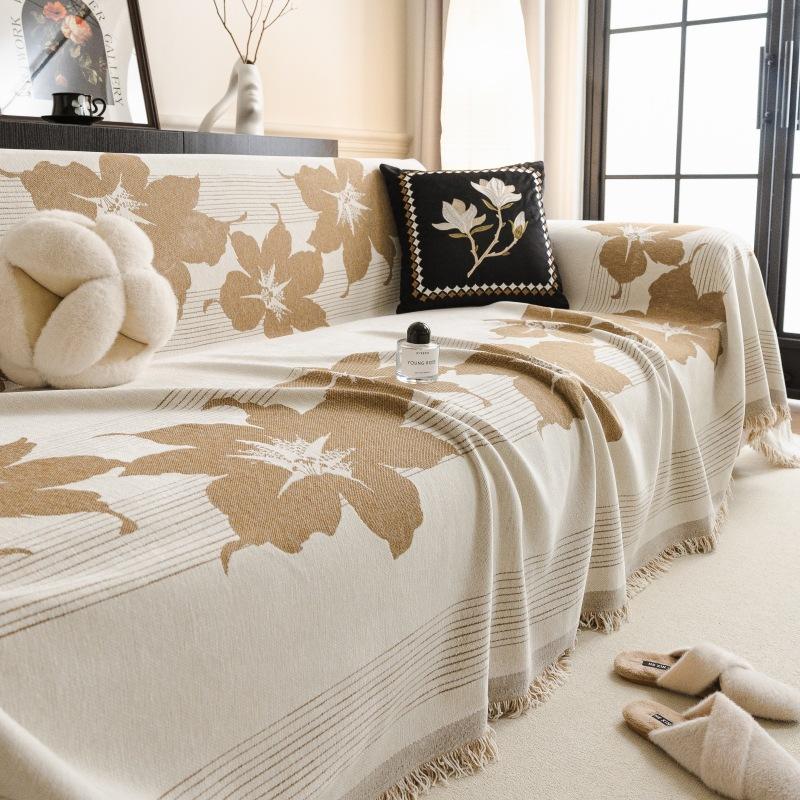 Retro French Sofa Cover Cloth Full Cover Chenille Universal Light Luxury High-end Sofa Cushion Cover for All Seasons