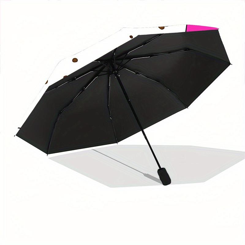1pc Ice Cream Pattern Automatic Opening/Closing Folding Umbrella with 105 Ribs, Plastic Handle, Windproof Portable Sunshade Umbrella Hallowe