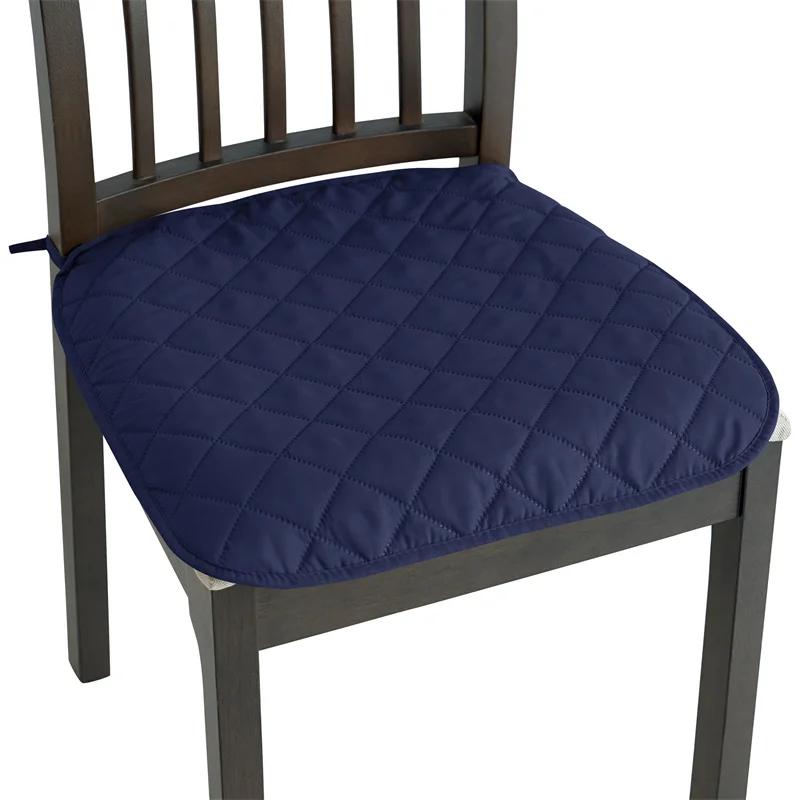 

1 шт. Однотонные подушки на стул Пыленепроницаемые Эластичные Чехлы для Подушек на Стул Классический Защитник Стула с Завязками Стежка для Столовой