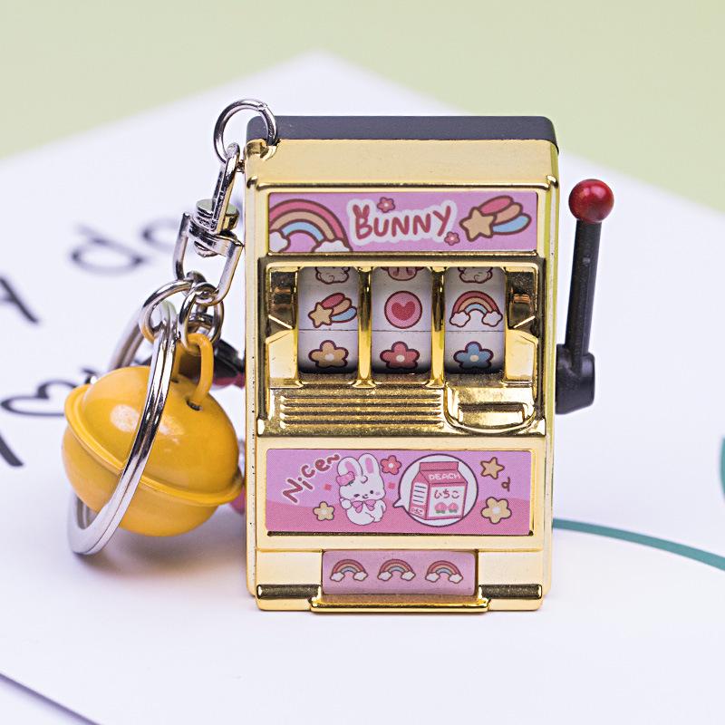 Creative Cartoon Mini Slot Machine Keychain Toy