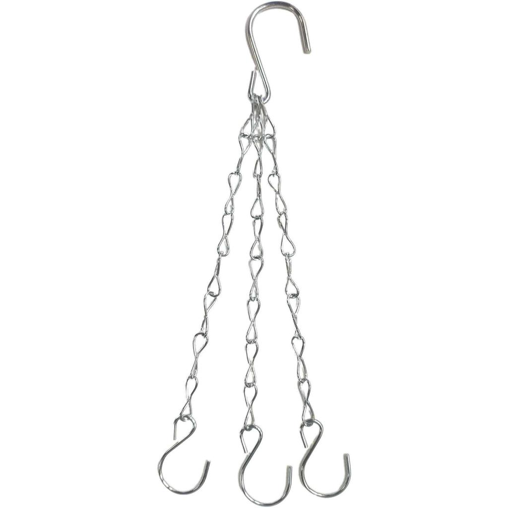 Black Hanging Chain for Flower Baskets and Garden Pots - Set of Three with Figure Eight Design
