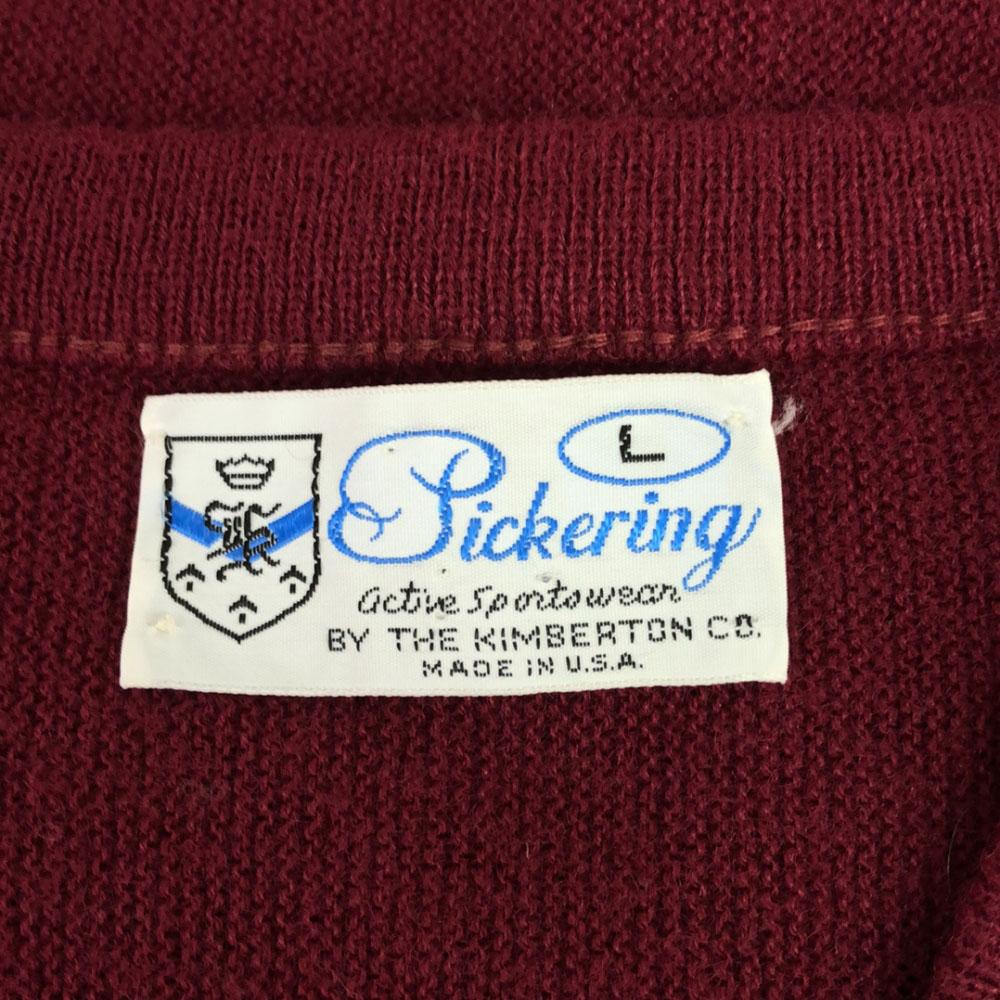 Pickering 70s 80s Made In USA Vintage Embroidery Long Sleeve V Neck Sweater Men's Used