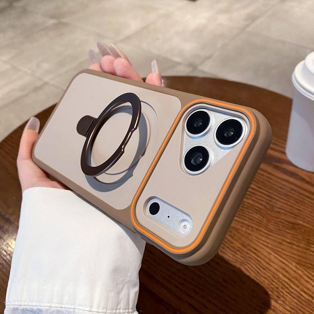 Phantom Solid Magnetic Stand iPhone 17 Pro Max Case – Skin-Feel, Color Block, Drop-Proof.