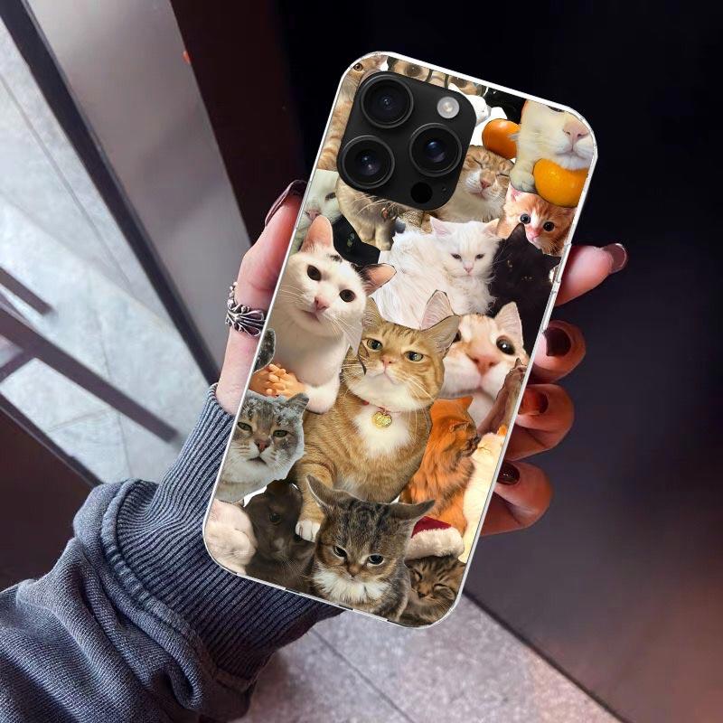 Crying Cat Memes Telefoonhoesje Voor iPhone 17 Air 16 15 Pro Max 14 Plus 13 Mini 12 11 Cover 7 8 SE Siliconen Hoesje Print Fundas 17 Ai