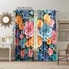 2 pcs   versatile polyester transparent curtains for home decoration Succulent Blossom Combo for use in bedrooms and living rooms