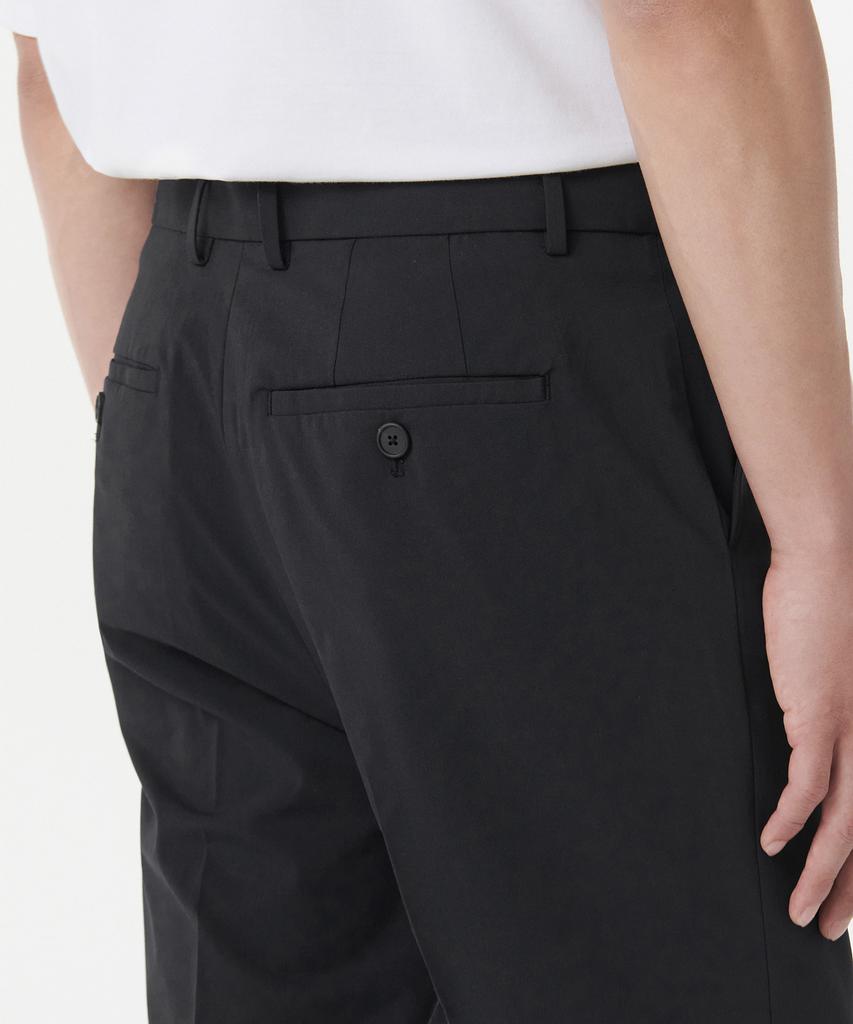 MUSINSA STANDARD [Cooltandard] Relaxed Tapered Hidden Banding Crop Slacks [Dark Gray]