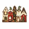 2D Flat Print Christmas Wooden Decoration Sign Snowman Santa Claus Xmas Ornaments Rustic Style Cottage Shape