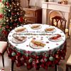 European Creative Christmas Tablecloth, Rectangular Snowflake Bell Pendant Waterproof Table Cloth, Home Hotel Holiday Clothing