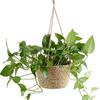 1PC Straw Hanging Basket Planter Twine Woven Flower Basket Rattan Basket Hanging Orchid Pot Pot Hanging Basin
