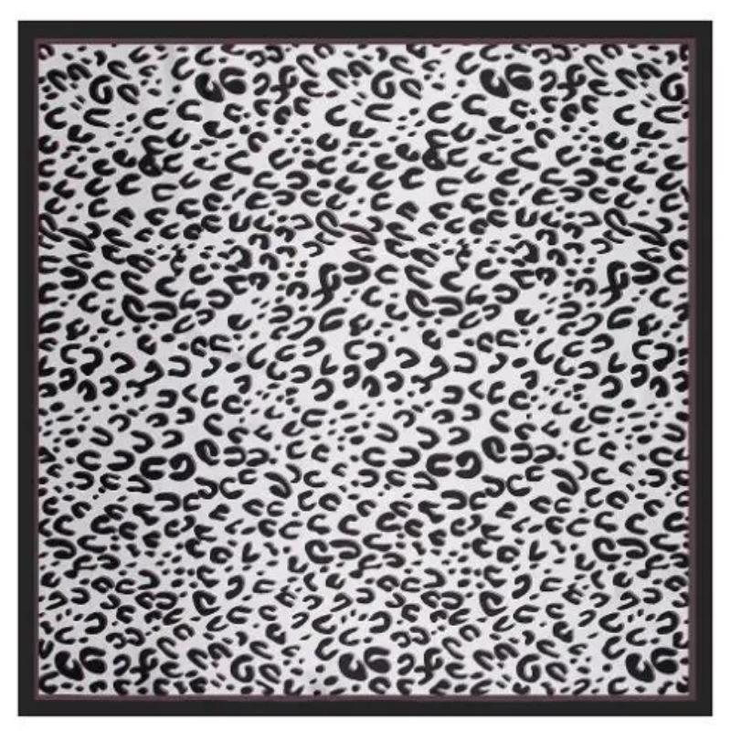 Silk Scarf for Women Leopard Print Foulard 90cm Square Shawl Luxury Brand Satin Scarves Bandana for Head Hijab Scarfs for Ladies