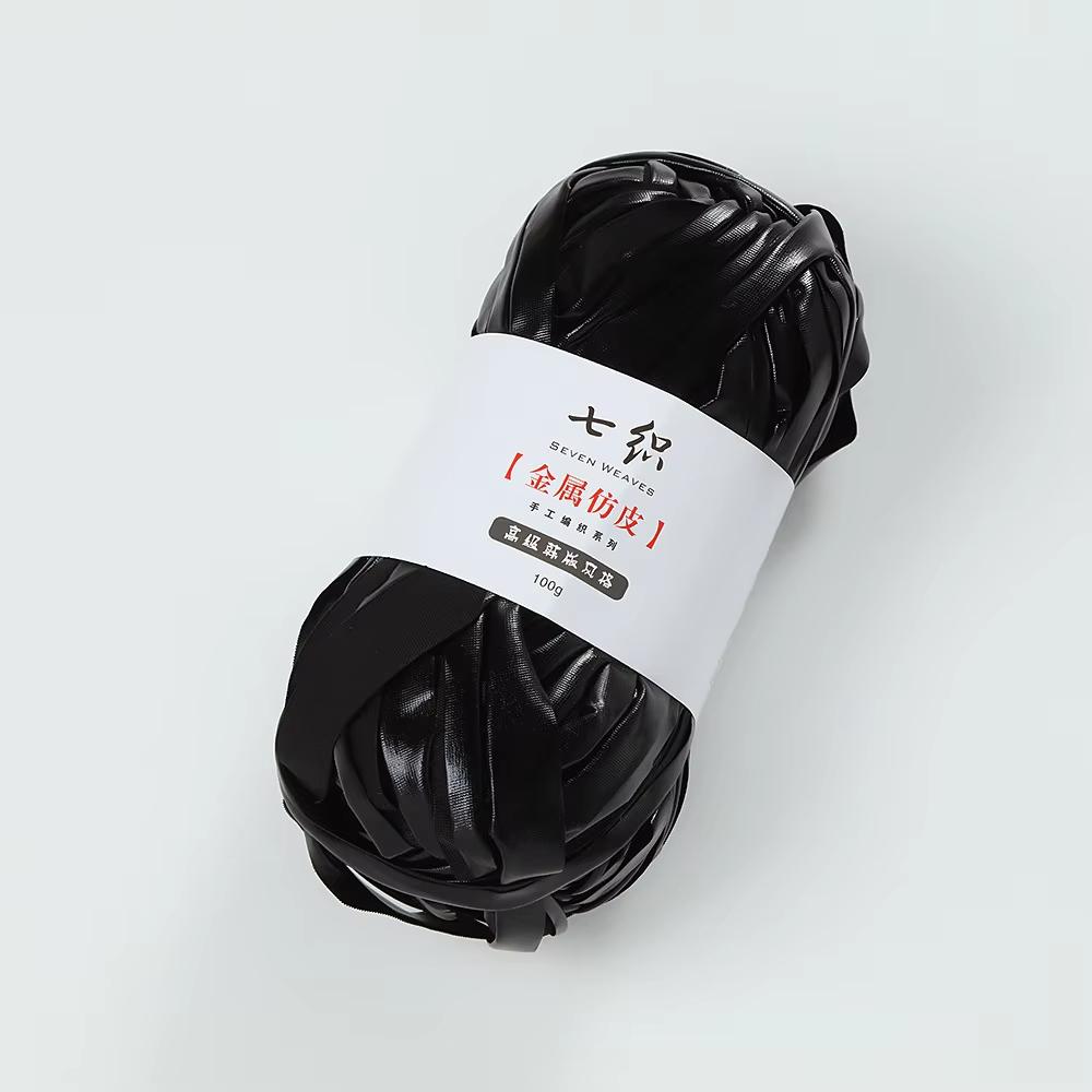 100M/Rolle Metallisches T-Shirt-Garn Stoff Garn zum Stricken für Hand-DIY-Tasche Decke Kissen Häkelprojekte