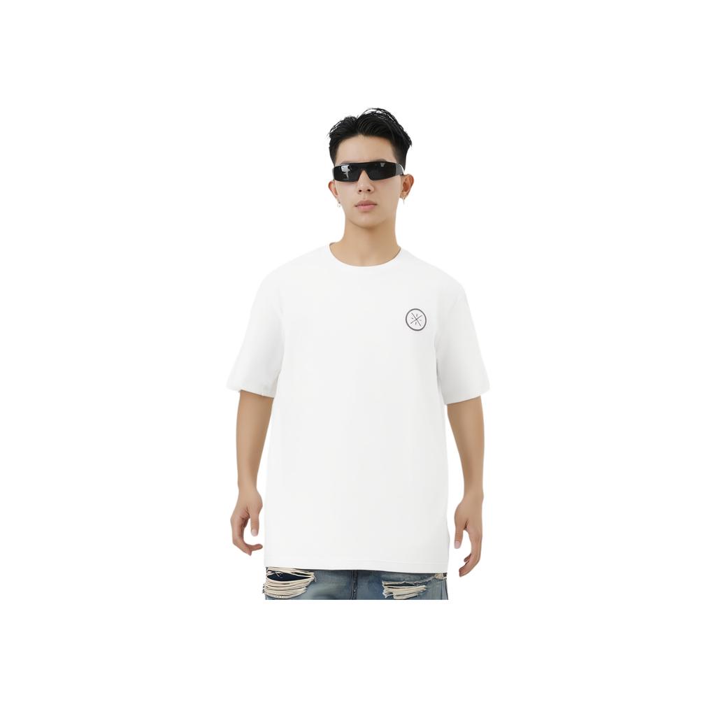 Li Ning Wade Series Comfortable Breathable Versatile Casual Simple Round Neck Pullover Short Sleeve T-Shirt Men T-Shirts Standard-White ATSV017-2