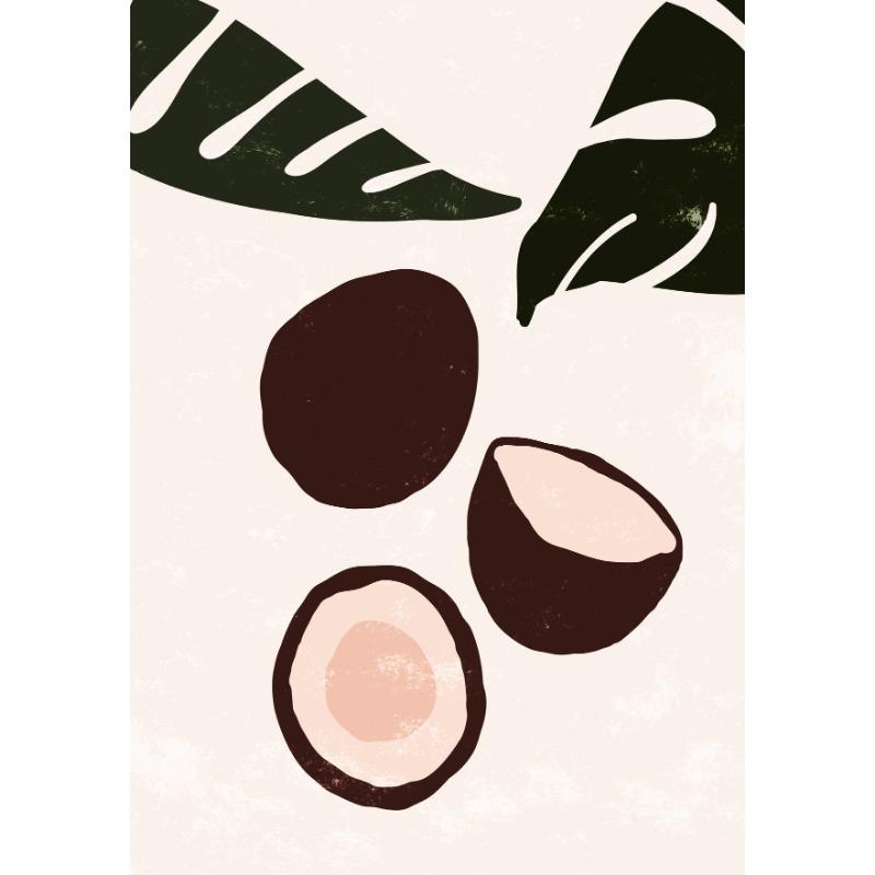 Boho Cartoon Funny Kitchen Food Fruits Banana Coconut Poster Canvas Painting Wall Art Pictures Club Bar Shop Restaurant Decor