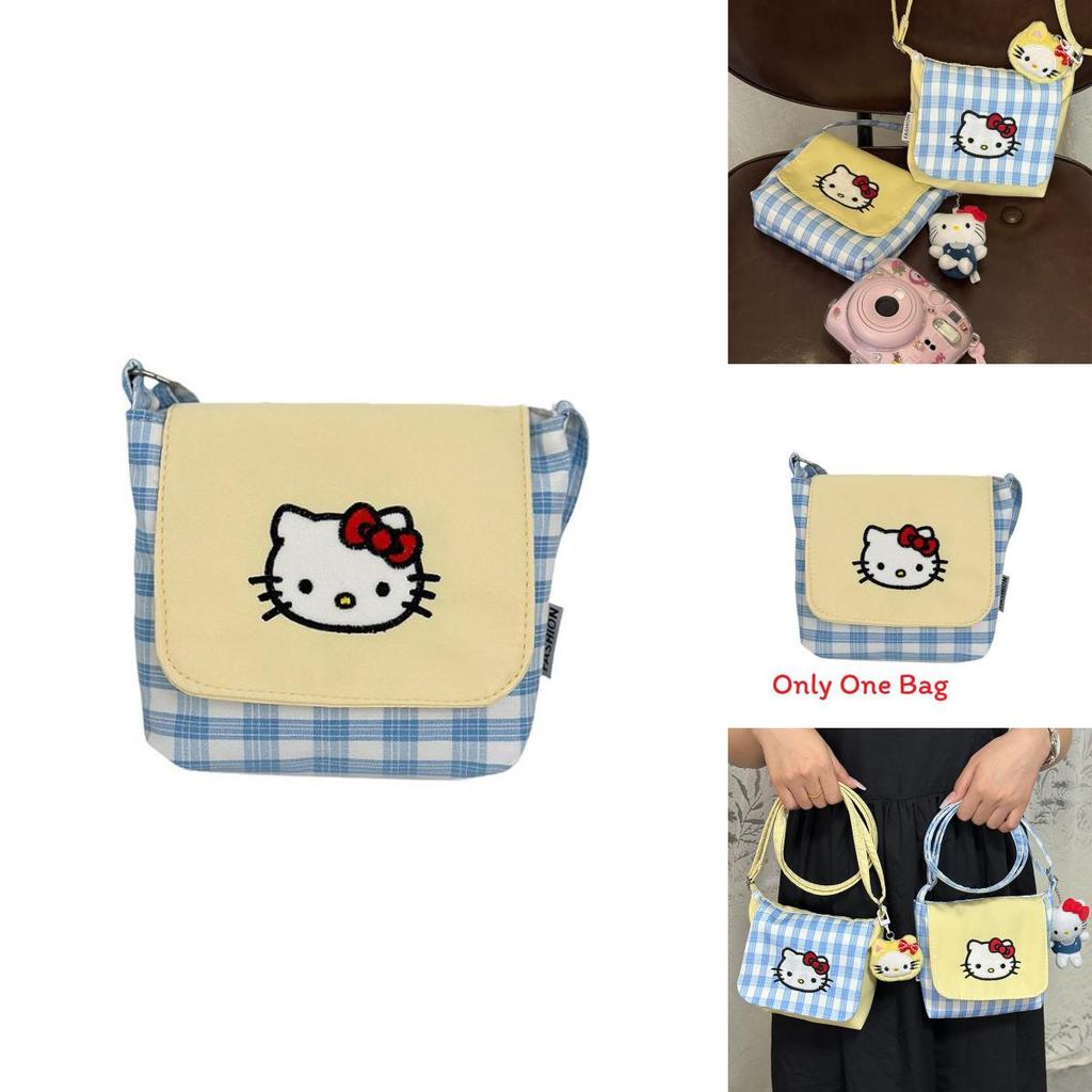 Cute Kitty Cat Small Shoulder Bag With Colorblock Nylon For Daily Use