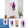 Watercolor Horse Animal Art Oil Painting Canvas Wall Picture Home Decoration 40*57cm