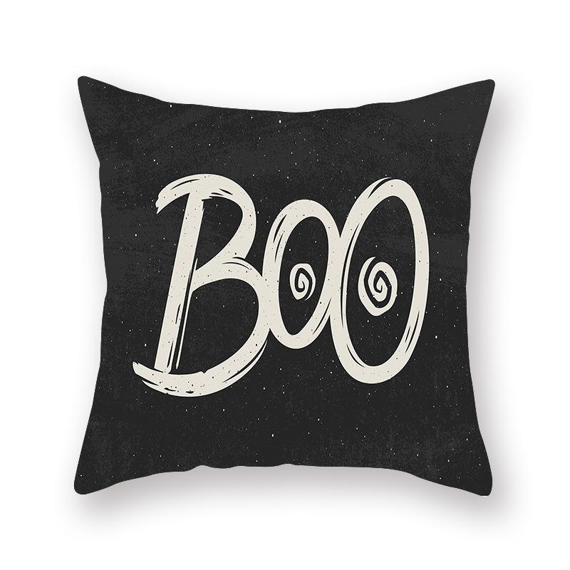 Halloween Pillow Cover Cartoon Skull New Short Velvet Cushion Cover Sofa Cushion