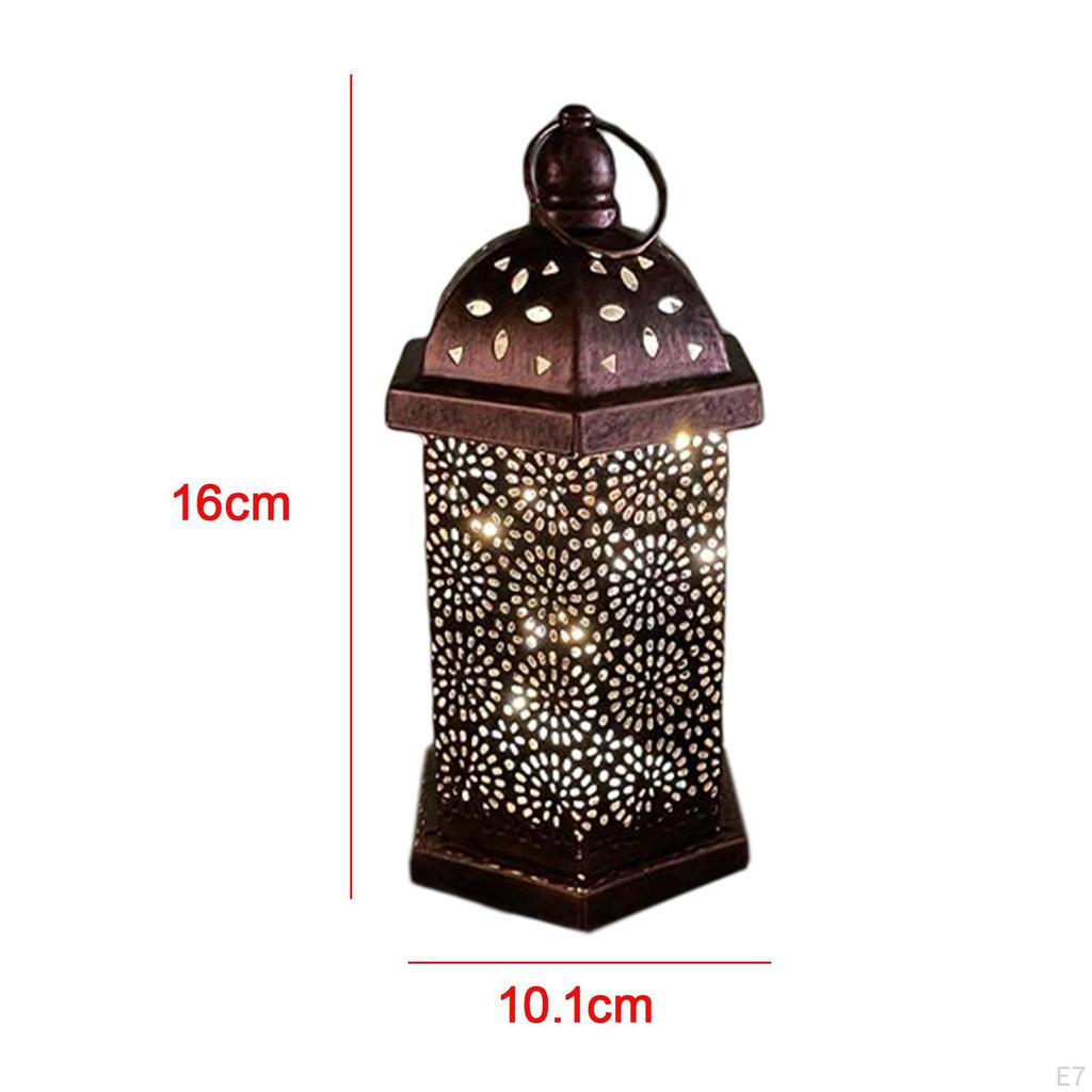 Retro Style Hanging Hollow Carved Light Battery Operated Desk Lamp for Room Ornament