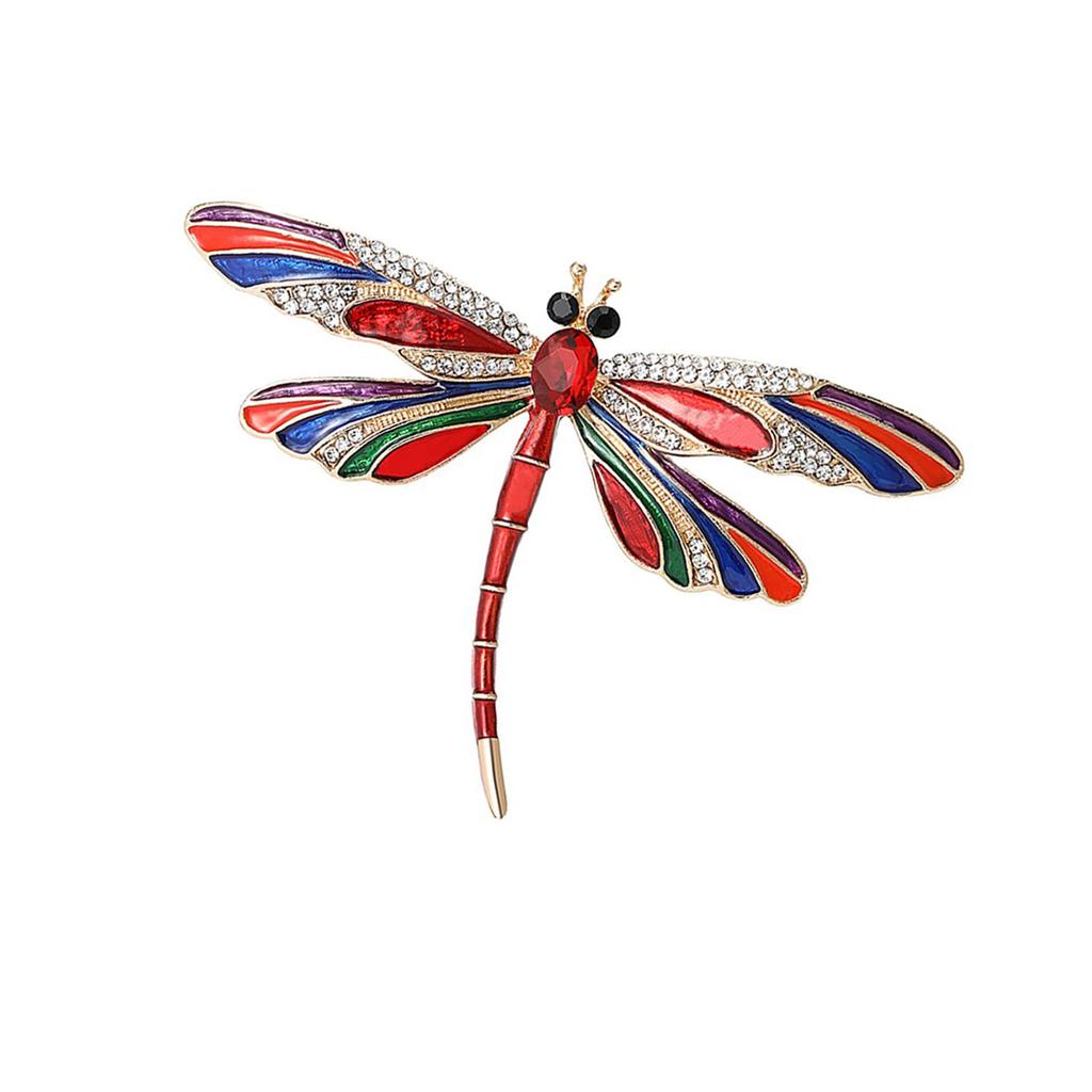 Retro Libellen Kristall Brosche Anstecknadel Elegant Strass Tier Revers Accessoire für Frauen und Mädchen Modeschmuck