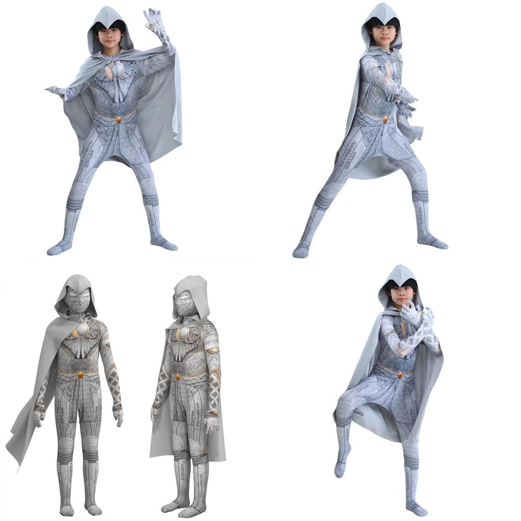 Costume da Supereroe Moon Knight Marvel per Bambini Tuta e Mantello Marc Specto