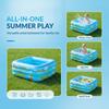 Inflatable Swimming Pool 3 Layer Thickened Cute Cartoon Prints For Backyard Kids Summer Water Play