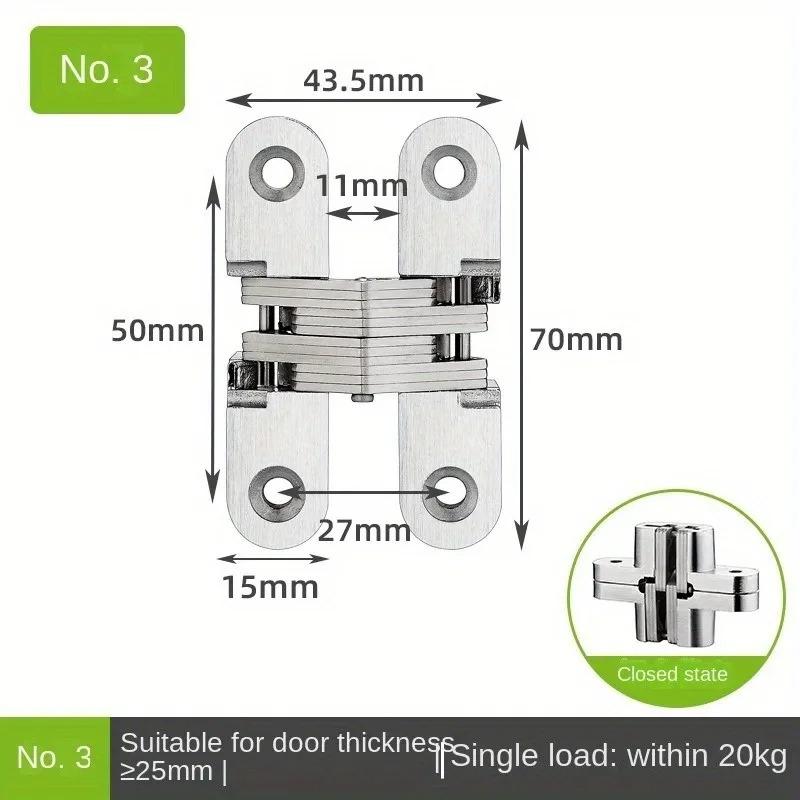 1Pc Stainless Steel Hidden Gate Hinge 180° Invisible Concealed Barrel Hinge for Wooden Box & Heavy Duty Built-in Door