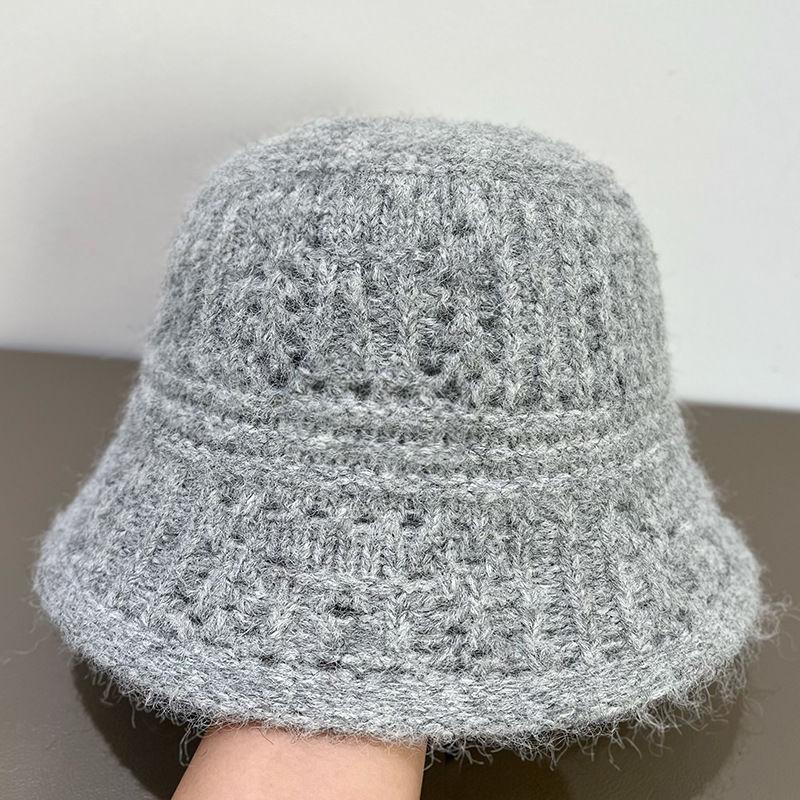New Striped Lace-up Knitted Pullover Hat Women's Spring and Autumn Fashion Wool Fisherman Hat