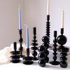 Black Glass Vases Candle Holders for Wedding Home Decoration Creative Modern Candlestick Holder Living Room Decor Home