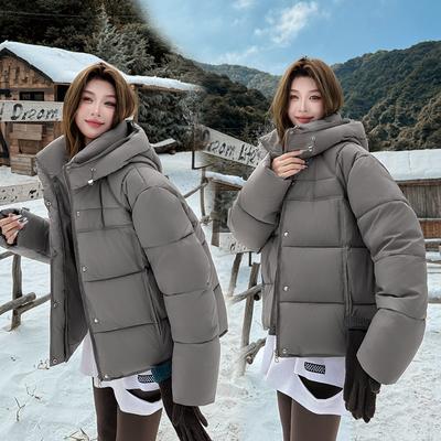 Winter New Loose Thickened Warm Down Cotton Clothes Women's Short Hooded Bread Clothes Jacket