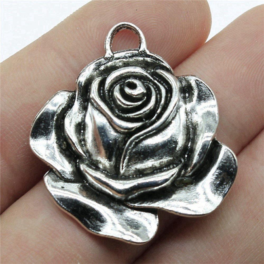 Charms Rose Lotus Pendants Wedding Jewelry Findings QC107
