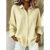 European beautiful women's new versatile lapel long-sleeved plaid shirt European and American four seasons fashion women's clothing