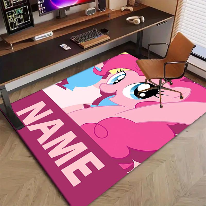 Custom My Little Pony Mat Personalized Name, Polyester Washable Indoor Entryway Rug, Gift for Christmas, Easter, Thanksgiving Day