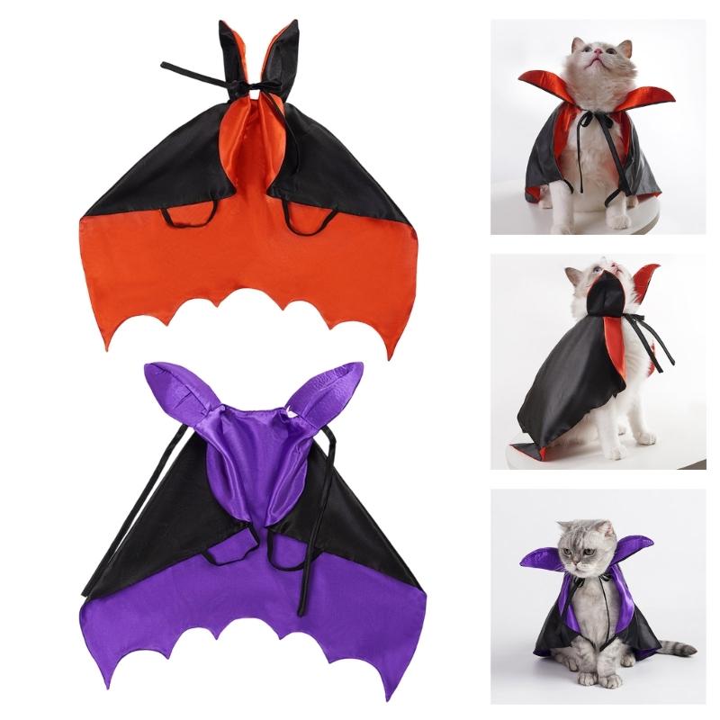 Festival Pet Cloak Breathable Easy Wear Solution Halloween Theme Party Accessory Outfit for Small Dog Cats Holiday Wear