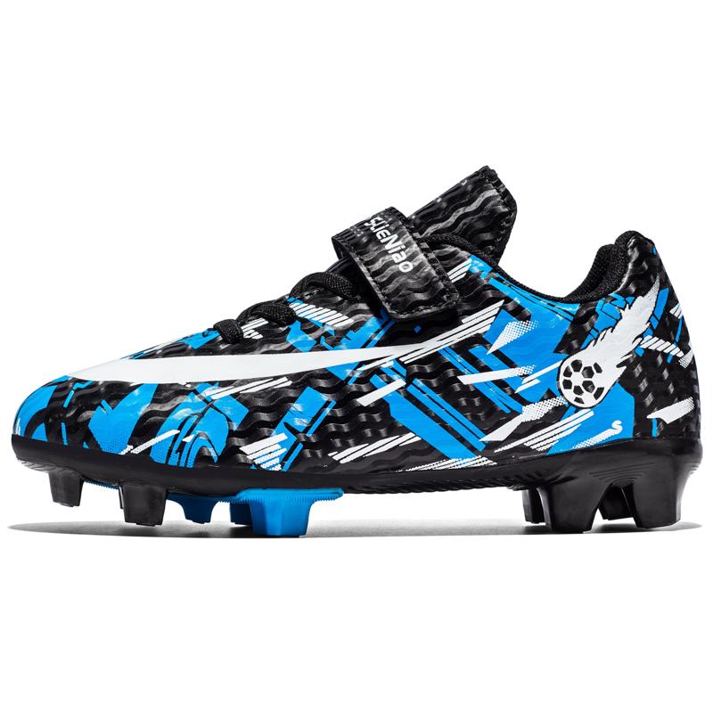 Hot Sale Cheap Pink Women Football Shoes Non-slip Outdoor Turf Soccer Shoes For Children Low Hook and Loop Kid Futsal Sneakers