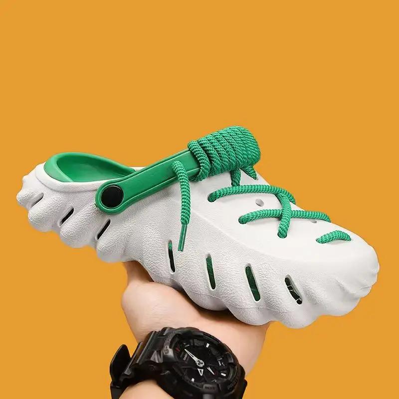 Nuove 2025 Moda Uomo Sandali da Esterno Scarpe da Spiaggia Estive Fondo Spesso Traforate EVA Traspiranti Slip-On Ciabatte da Acqua Coppie