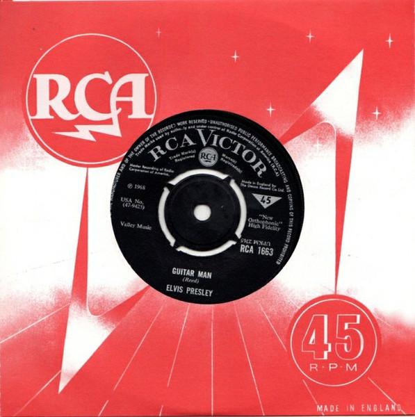 7inch Record ELVIS PRESLEY - Guitar Man RCA1663 RCA Victor 1968 UK Rock Used