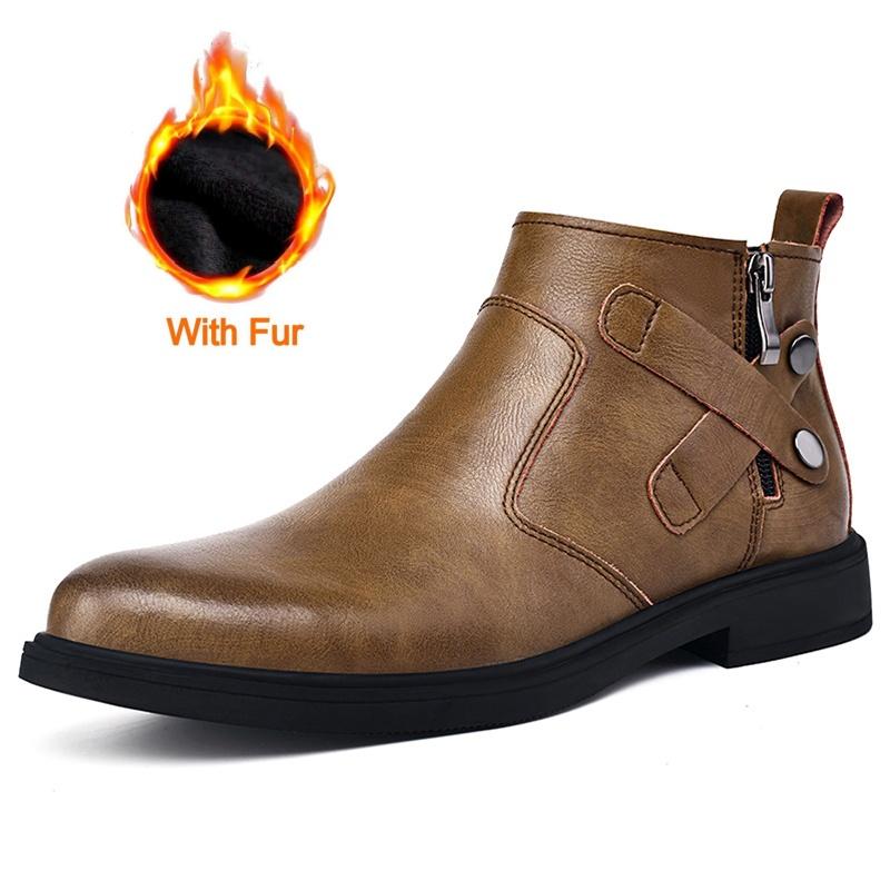 New Flat Designer Chelsea Boots British Style Men Brand Genuine Leather Ankle Boots Comfy Fashion Casual Leather Business Boots