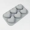 Valentine's Day 6-cavity Heart-shaped Silicone Baking Mold Love Chocolate Candy Cookies Ice Mold Gift Soap Candle Making Set