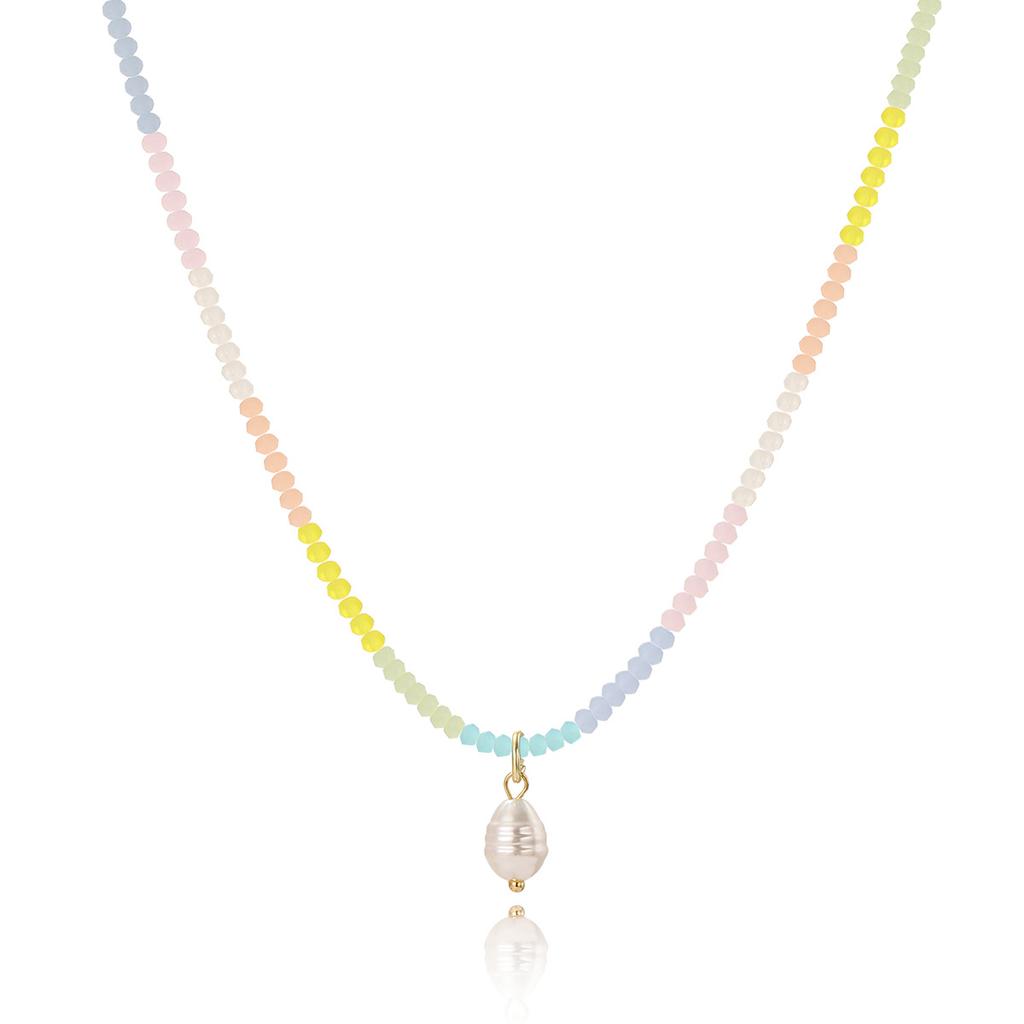 Necklace for Women No Color Loss Simple Rice Beads Beaded Necklace Women Light Niche Fashion Colorful Crystal Necklace Elegant Necklace